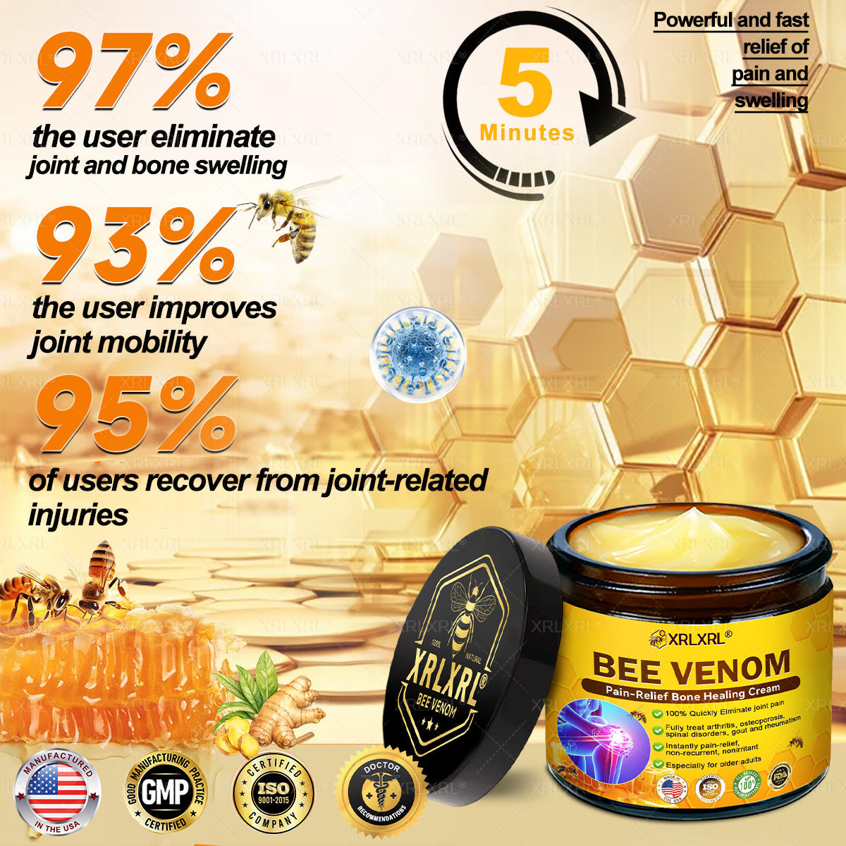 Elderly Arthritis Relief Bee Venom Cream | Repair Bone & Joint Discomfort Naturally