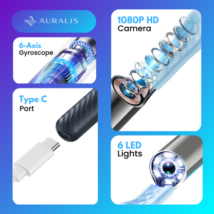 👁️ Visual Ear Wax Remover | Flexible In-Ear Camera Cleaner